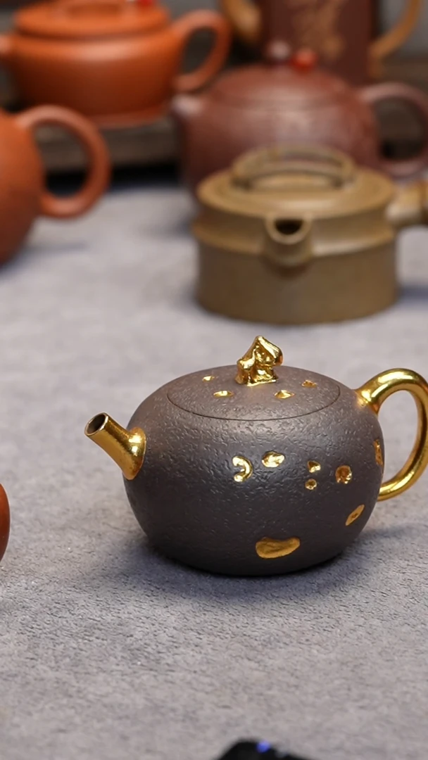 【闪购商品】紫砂壶天青泥描金小苹果150CC