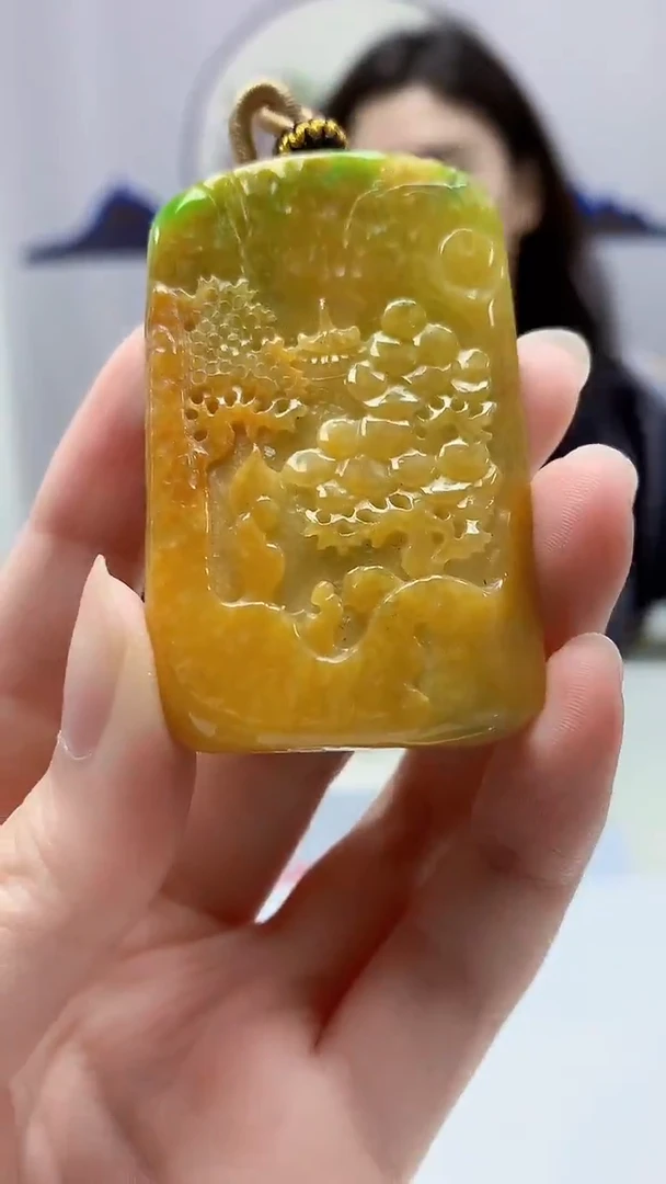 【闪购商品】定制翡翠未镶嵌4829zm-毛货挂件78山水