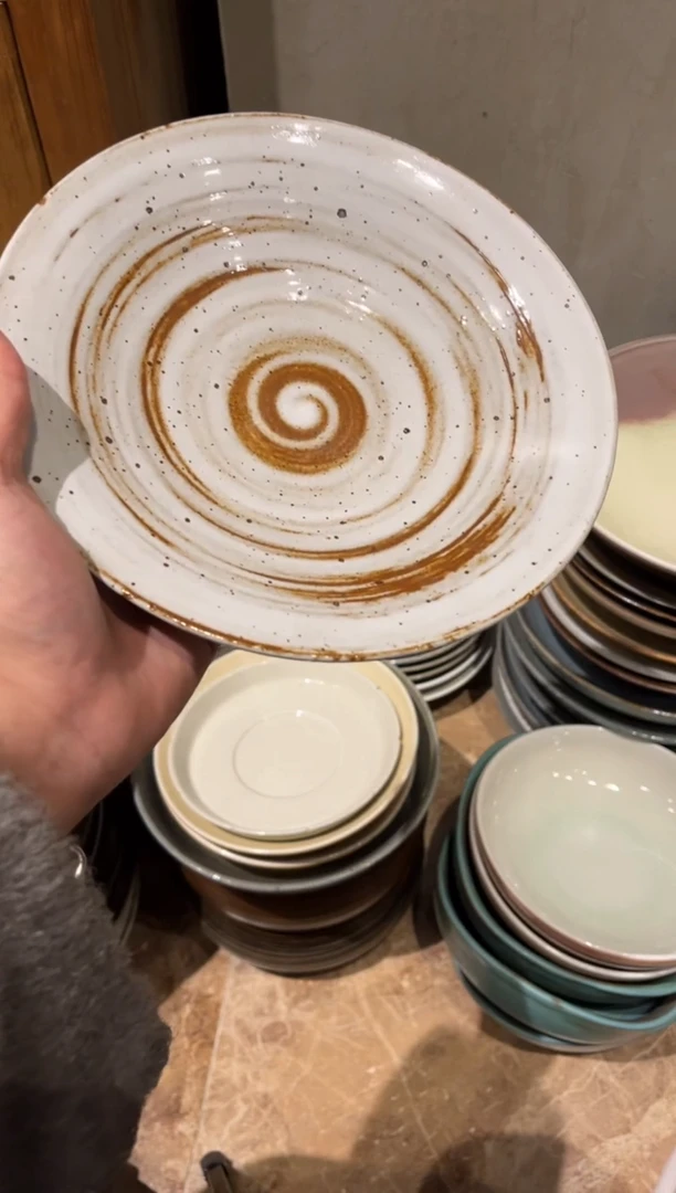【闪购商品】瓷片26  白麻点斗盘1个