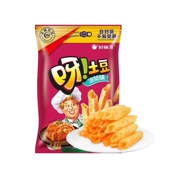 永辉优选&好丽友呀!土豆膨化食品泡菜味 222g