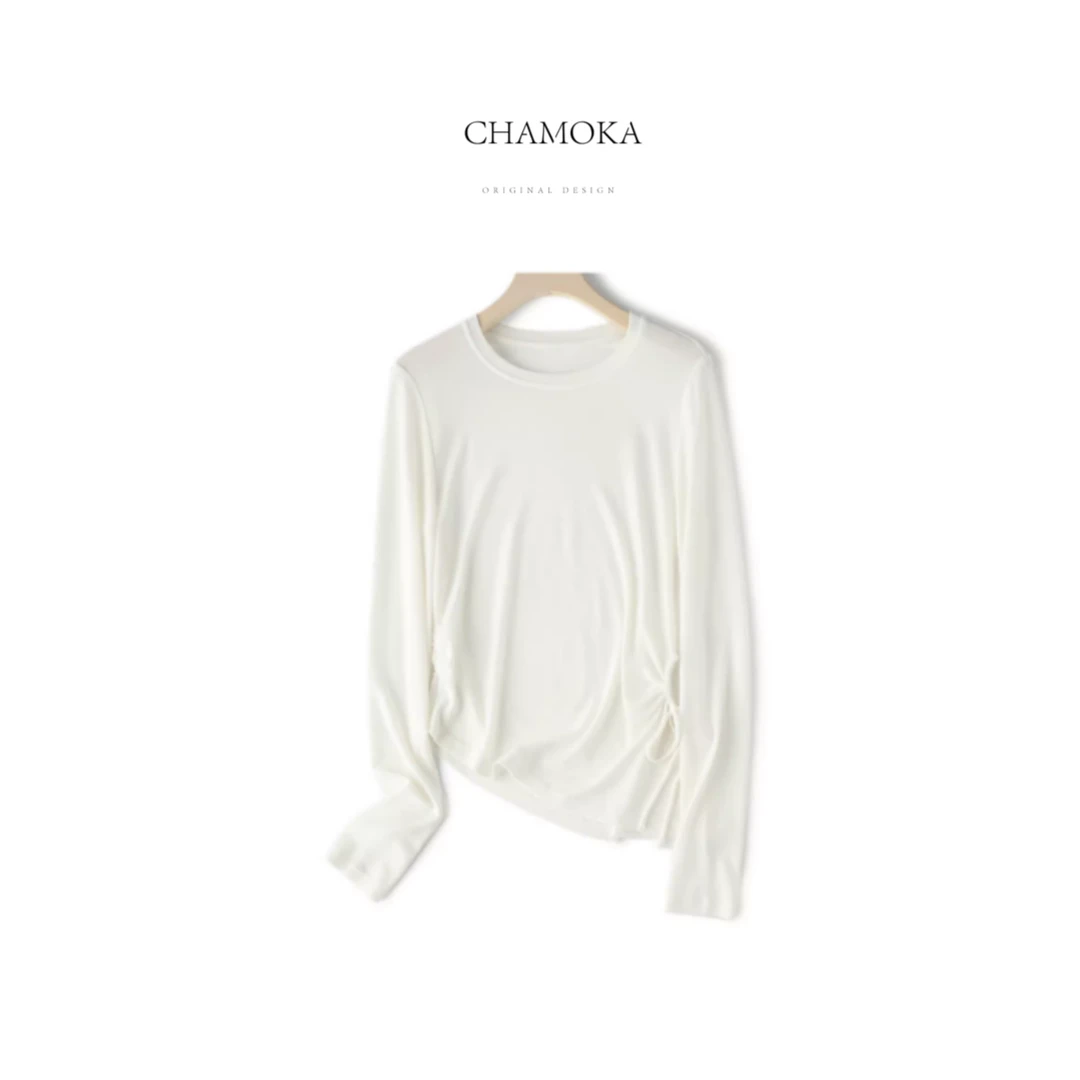 【夏莫卡11】精致时尚百搭显瘦不对称可机洗羊毛上衣L1141