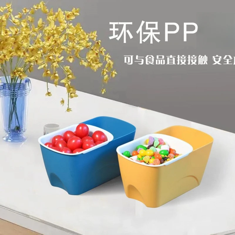 双层懒人嗑瓜子零食水果神器桌面垃圾桶客厅沥水家用多功能收纳c