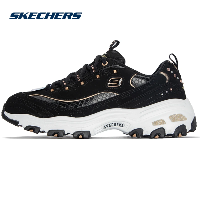 斯凯奇女款熊猫鞋经典运动鞋厚底增高老爹鞋复古拼接休闲鞋流光风