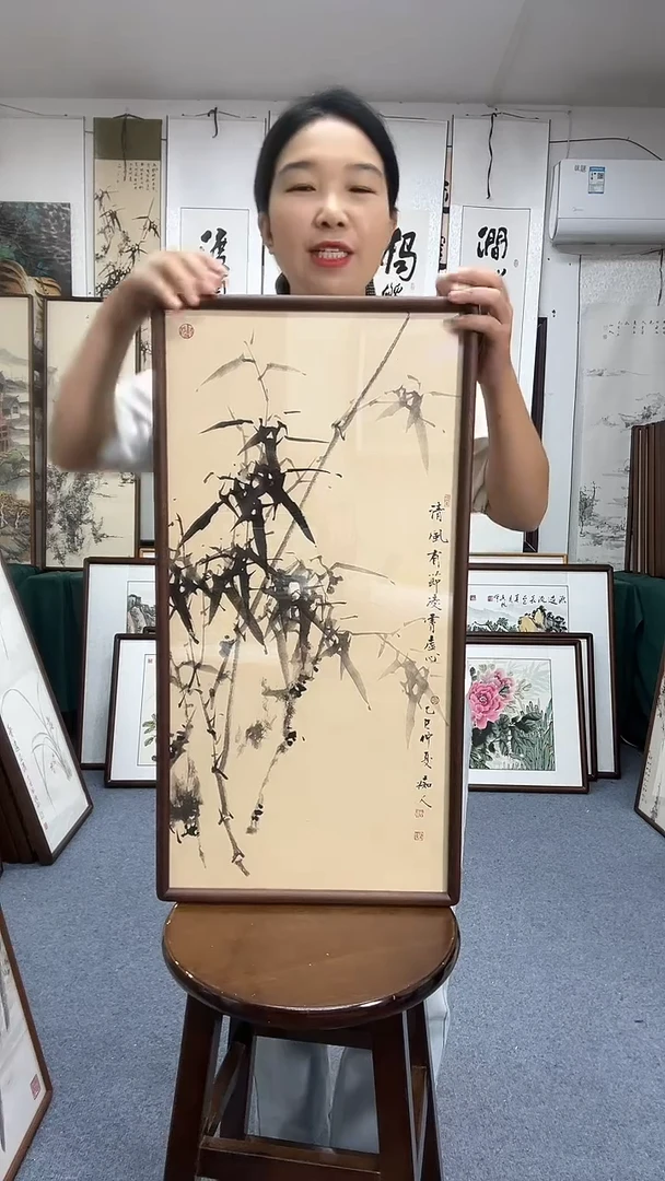 国画35*68实木画框京东包邮手绘