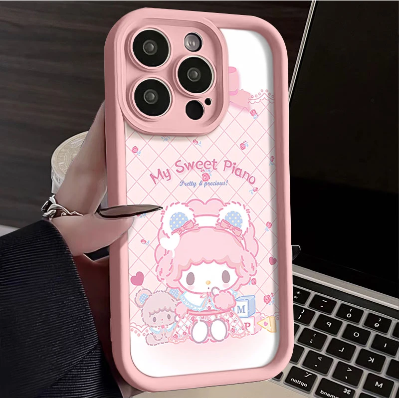 粉羊美乐蒂适用iphone16苹果手机壳15promax金刚砂14软13全包1211