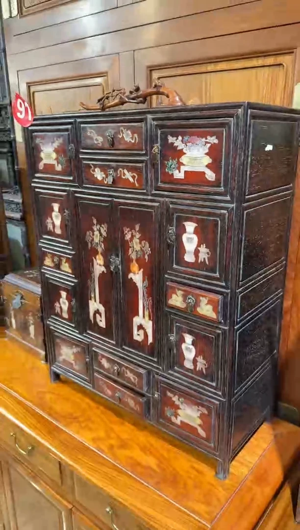 【闪购商品】木木艺邵氏紫檀镶嵌百宝柜3280.8888