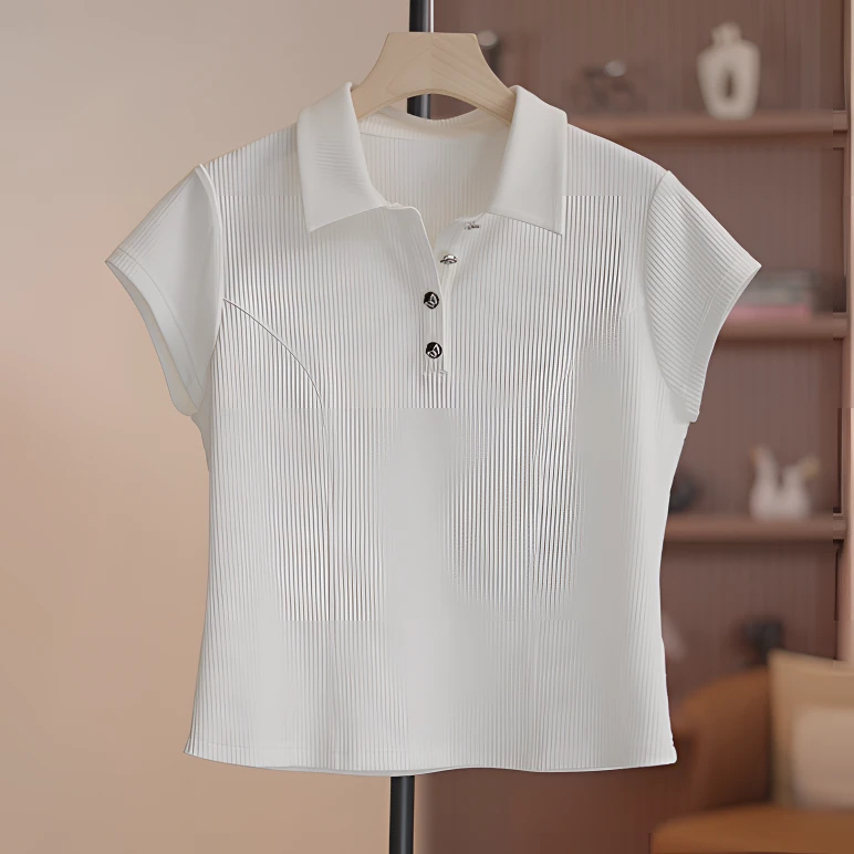 【璐璐】时尚百搭POLO领软糯舒适短袖T恤-Y17755