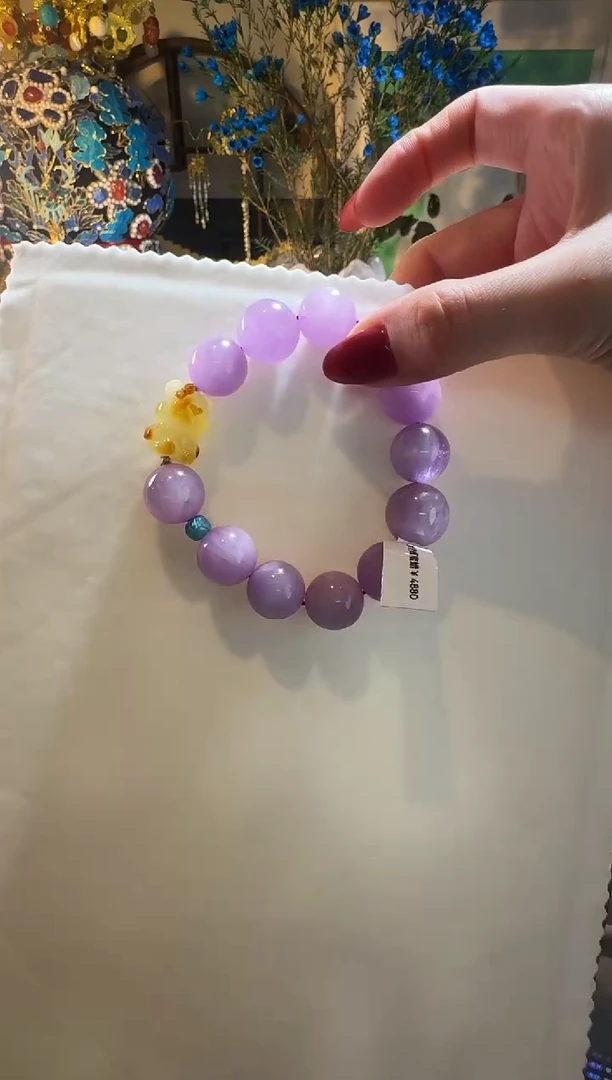 【闪购商品】锂辉石手串未镶嵌紫锂辉手串
