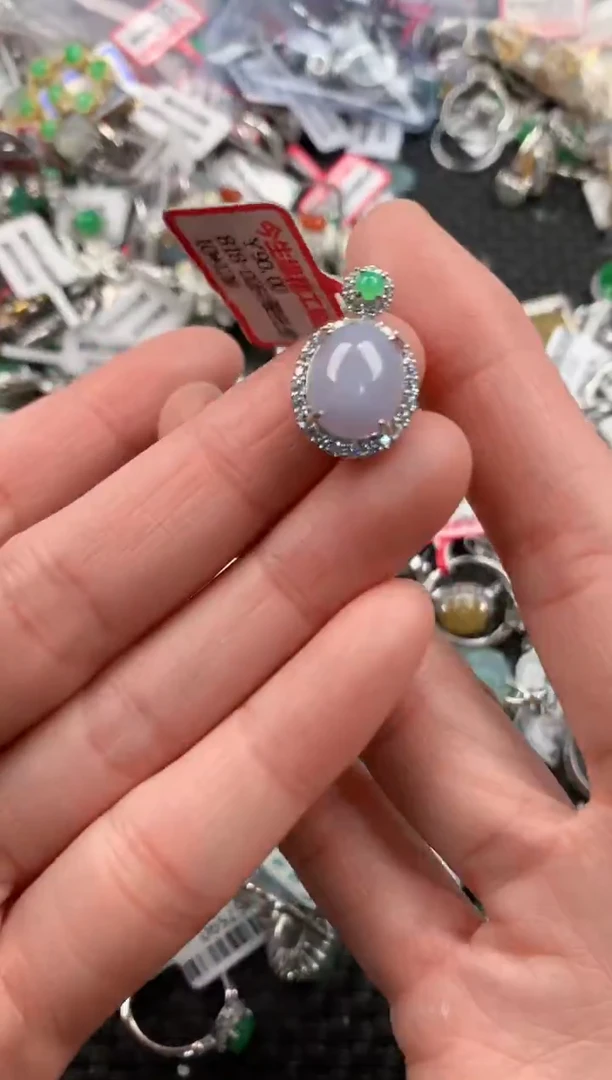 银S925镶嵌戒指翡翠2222   1