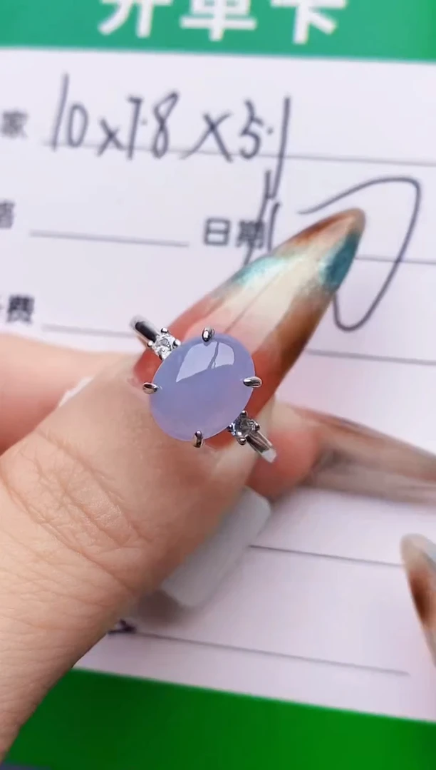 银S925镶嵌戒指翡翠0215