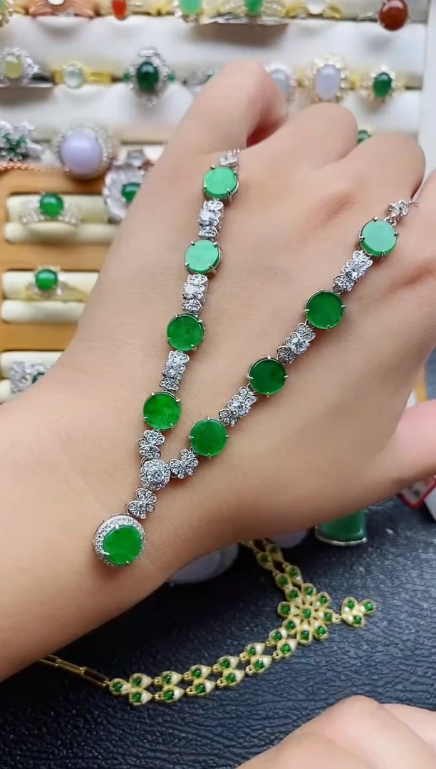 银S925镶嵌戒指翡翠1