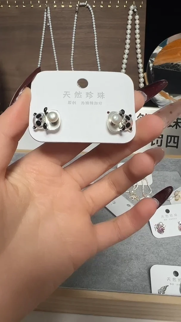 银S925镶嵌耳饰淡水珍珠永丽严选