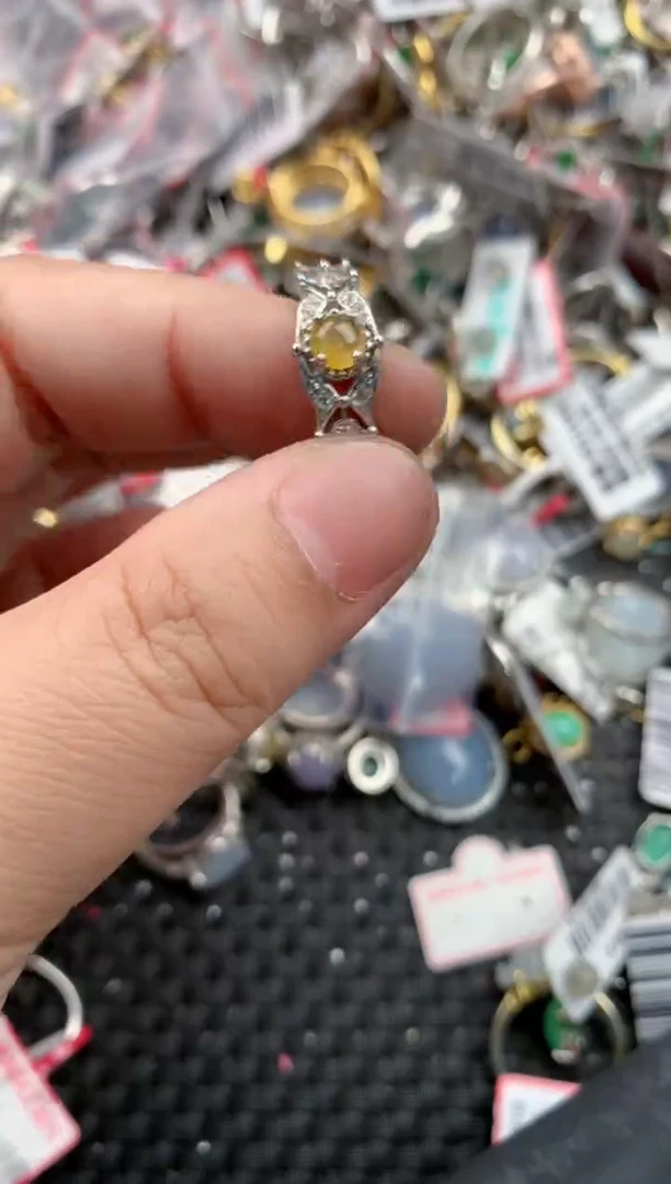 银S925镶嵌戒指翡翠777    7