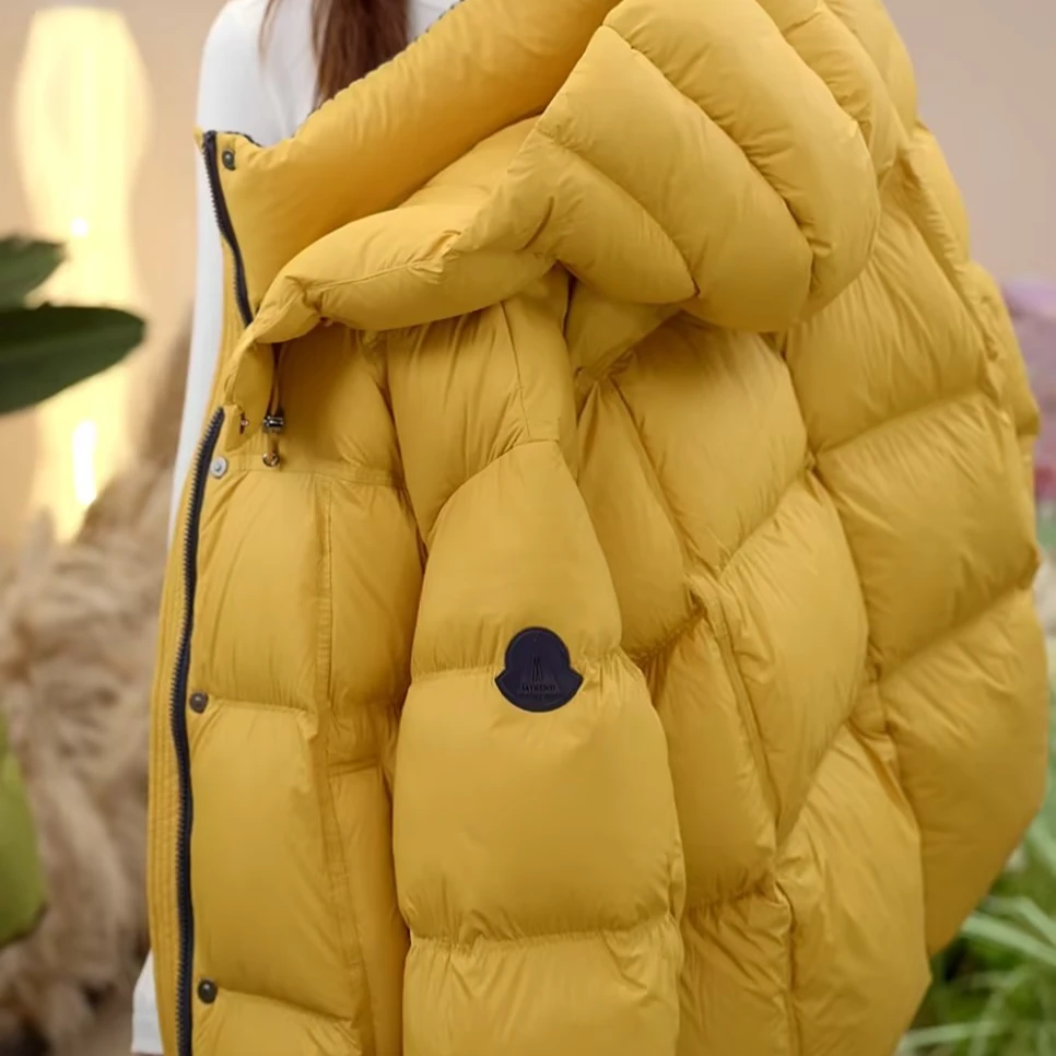 【77-甄选大朵绒】秋冬新款| 时尚显白百搭洋气连帽保暖羽绒服