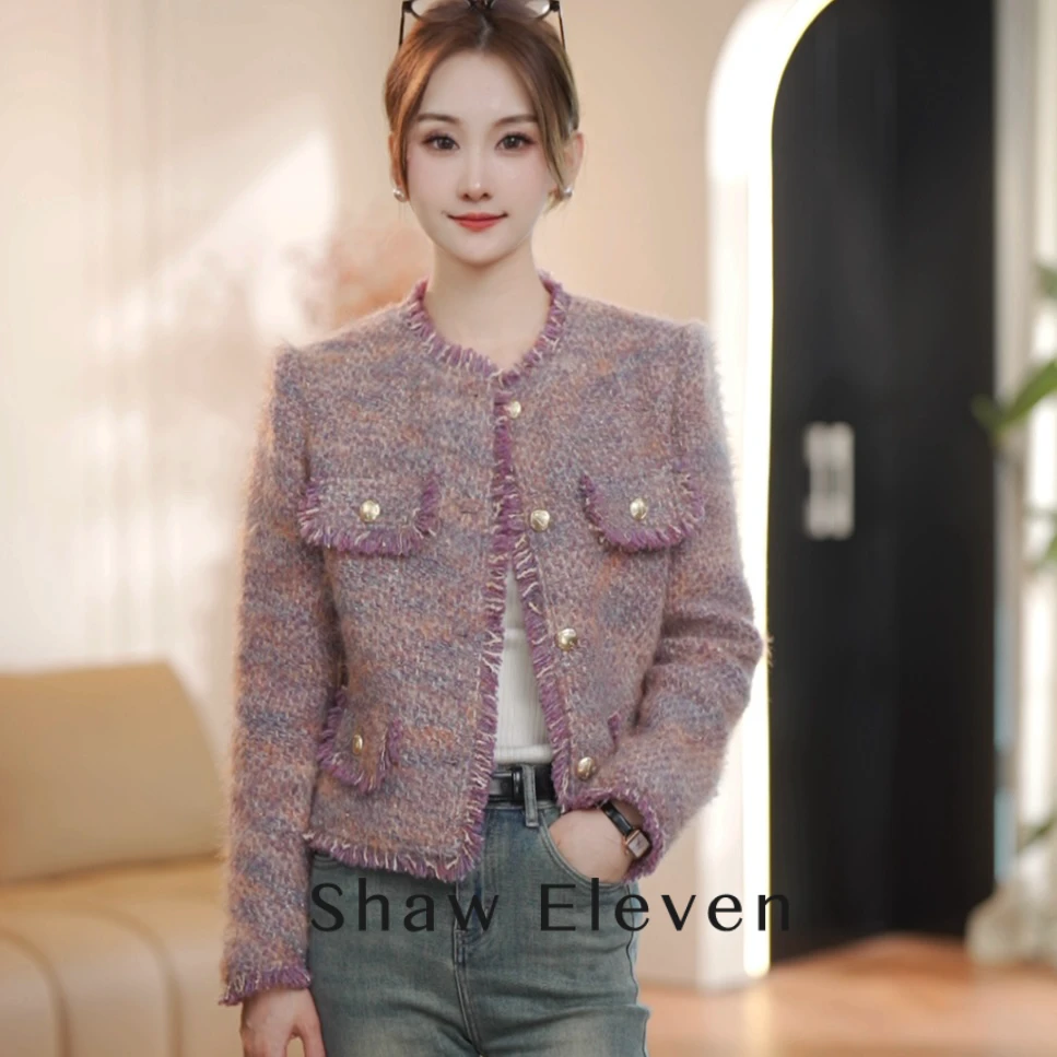常规X【Shaw Eleven】2024年秋冬新款圆领流苏编织小香风外套2412