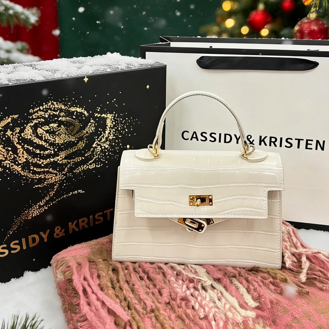 【CASSIDY & KRISTEN官方正品】鳄鱼纹凯莉女包2025新款斜跨包6708