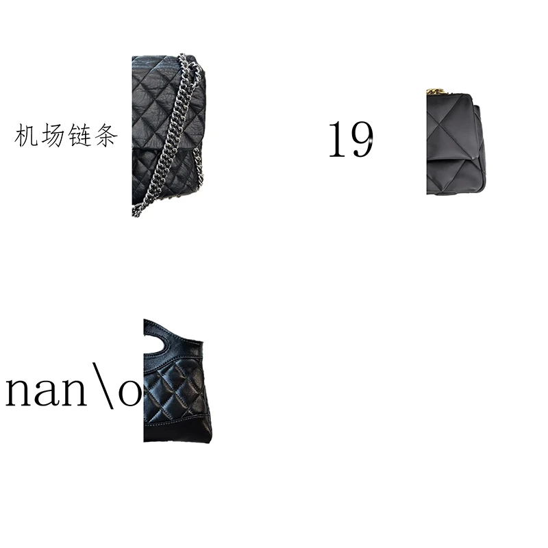 【全现货】机场羊皮系列时尚复古黑色个性斜跨手拎包