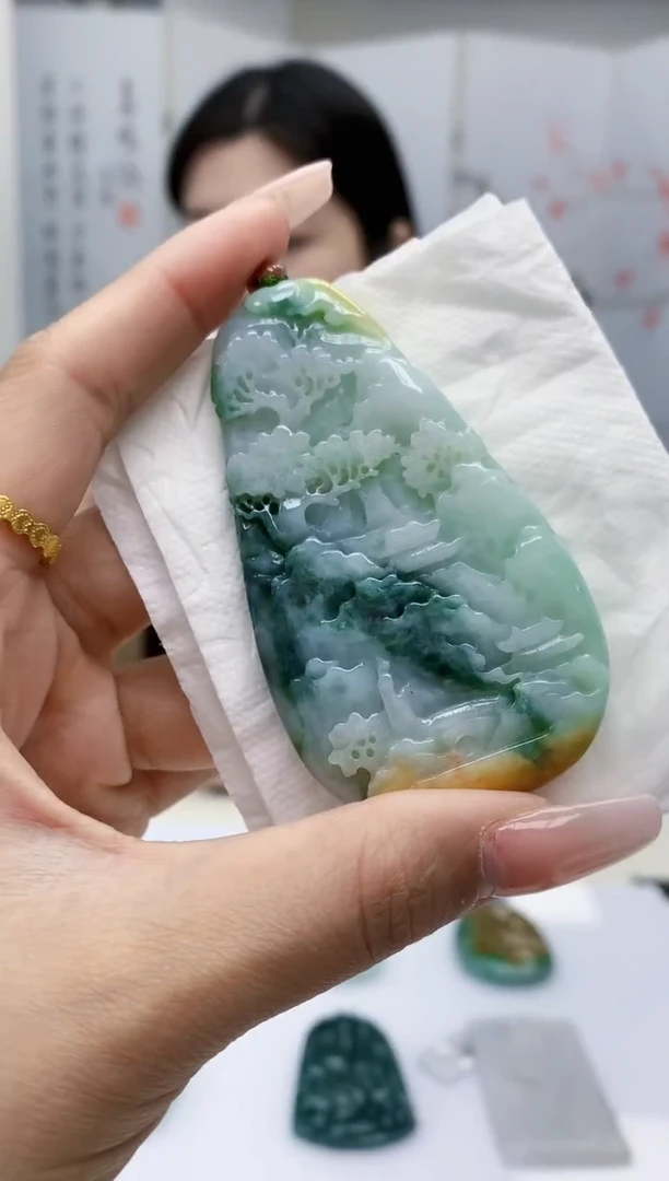 【闪购商品】定制翡翠未镶嵌0405lr-毛货挂件9