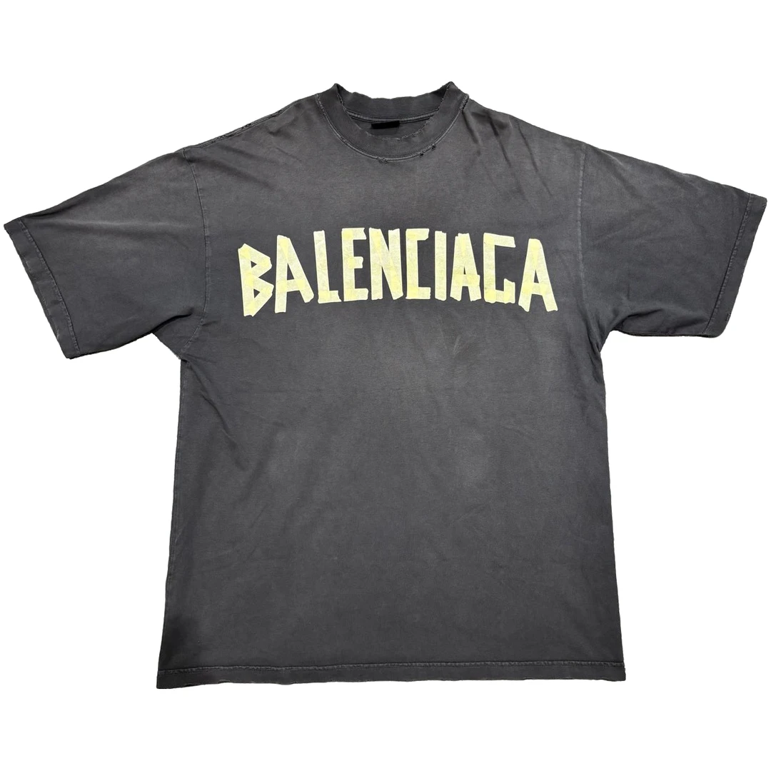99新 Balenciaga/巴黎世家 胶带logo印花短袖/M码