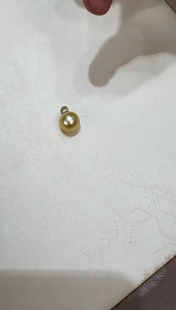 18K金镶嵌吊坠(不含链)海水珍珠金珠13-14mm吊坠