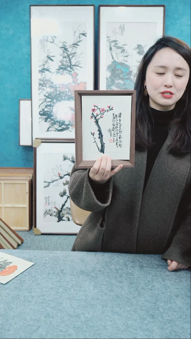 【闪购商品】国画8寸郑志超老师木质摆台