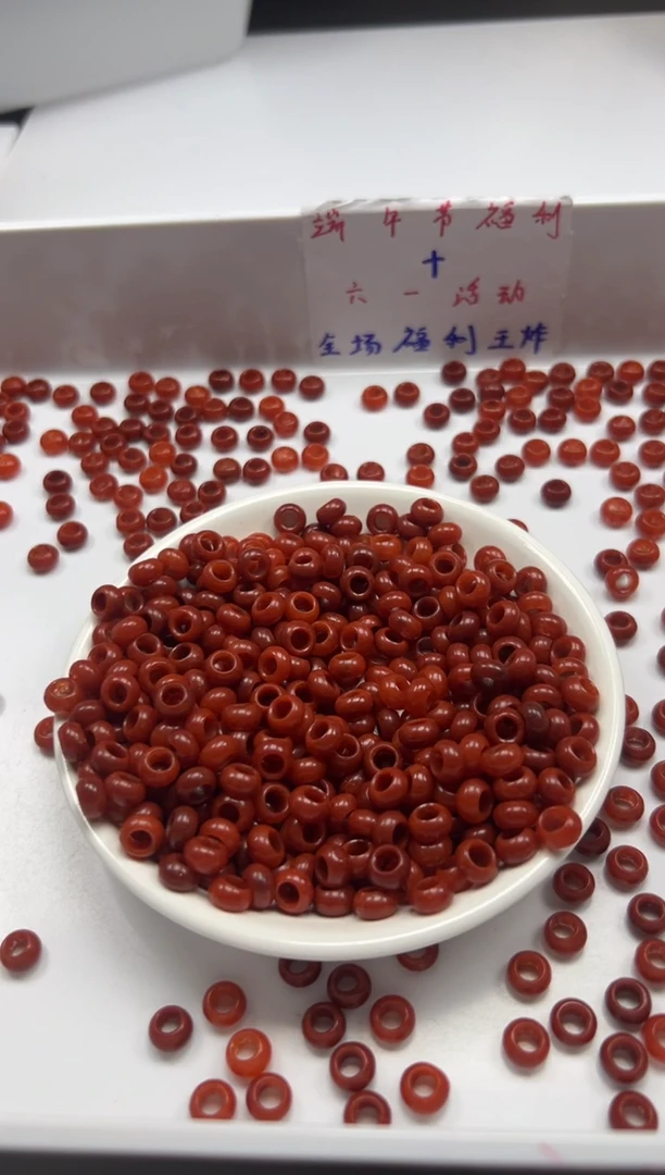南红玛瑙未镶嵌颈饰w1675满肉南红大孔算盘8*5mm20