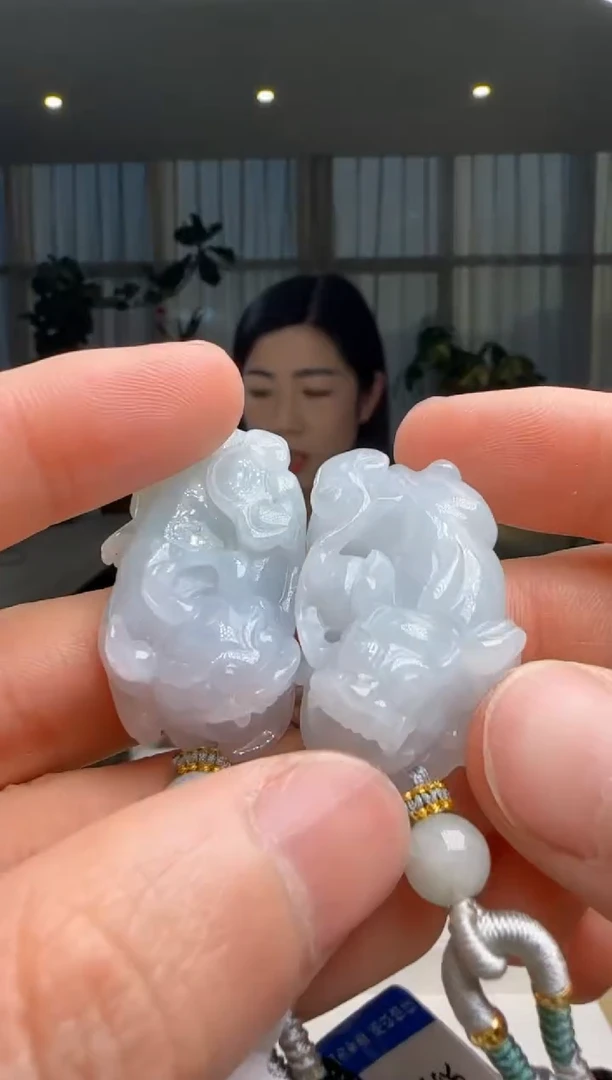 【闪购商品】翡翠吊坠(不含链)未镶嵌一对DY@@60B7J13965