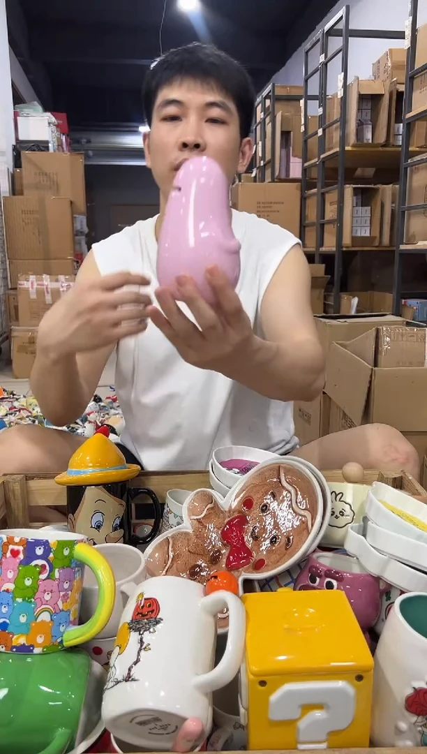 瓷片巴巴爸爸存钱罐