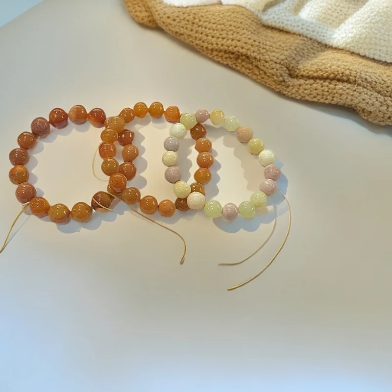 A117  黄龙玉1.0cm圆珠手串（颜色、尺寸多样性发其一）