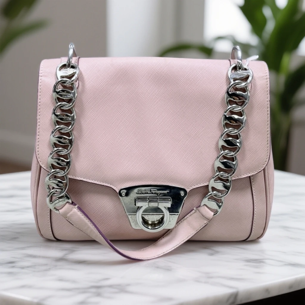 95新 FERRAGAMO/菲拉格慕   粉色手提包 1837 3300