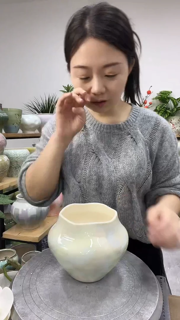 11.9陶瓷花盆直播链接高. 14     口11