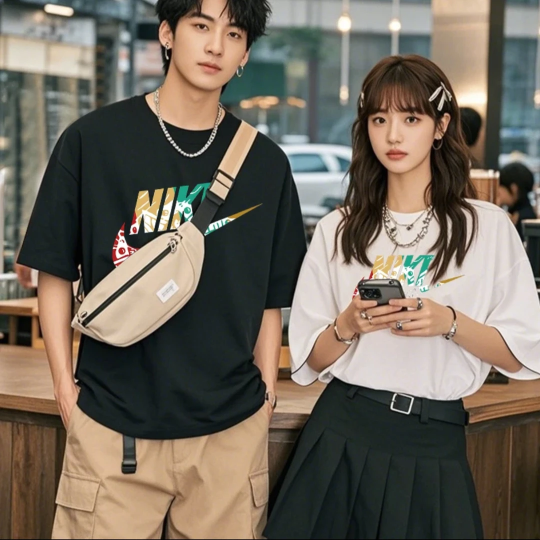 夏季新款重磅纯棉短袖T恤圆领百搭休闲情侣潮流街头ins上衣时尚