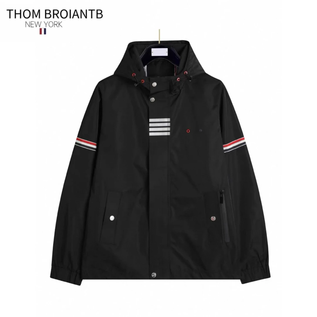 THOM　BROIANTB【官方正品】汤姆布郎tb双袖标冲锋衣立领连帽夹克