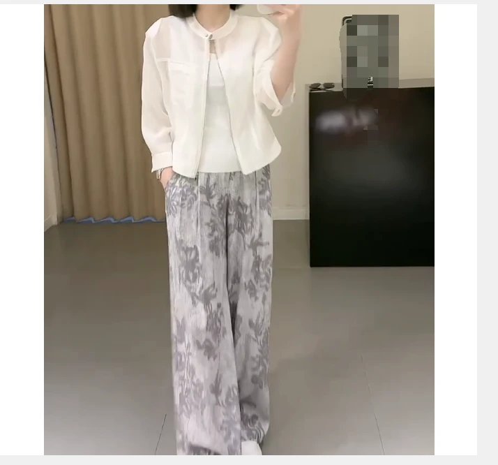 2025夏季新款网红同款洋气韩版潮流外套裤子女-珍1
