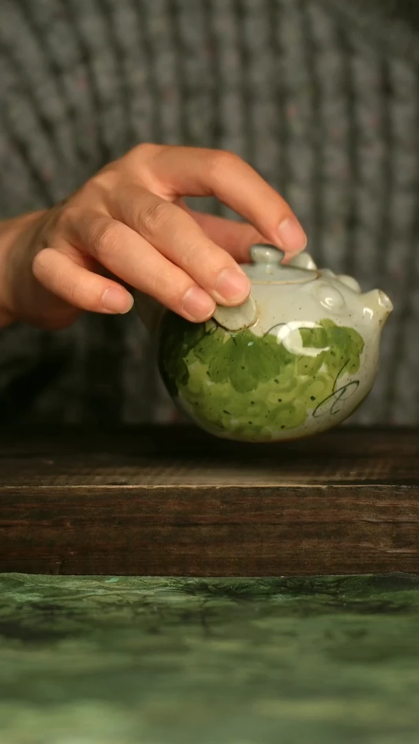 陶瓷青诗集手工手绘瓷器