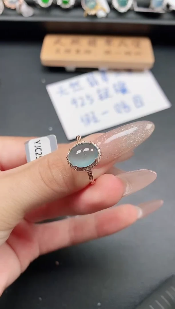银S925镶嵌戒指翡翠11111111