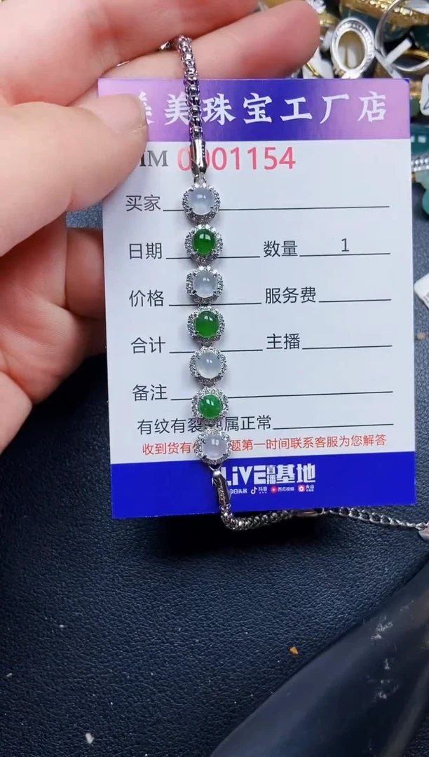 翡翠银S925镶嵌颈饰1154