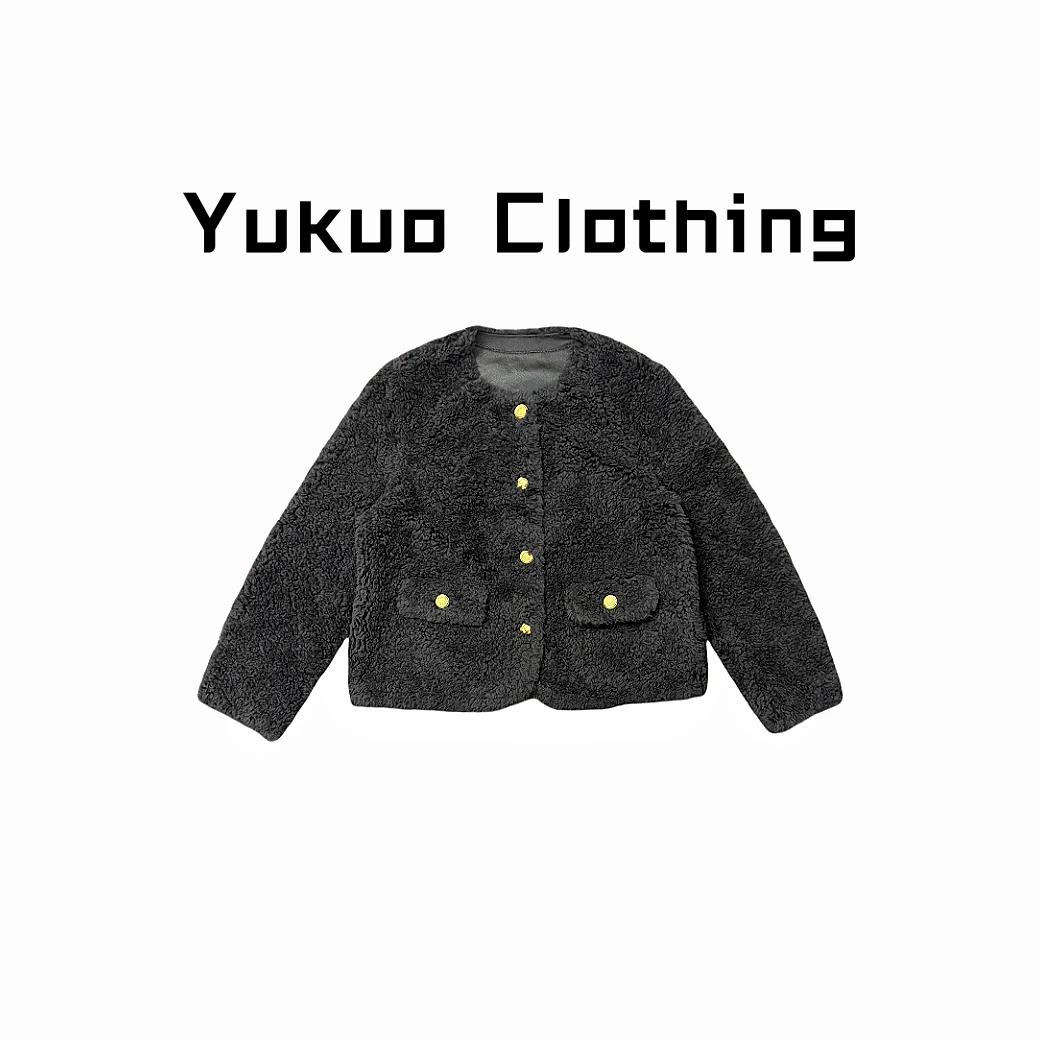 M系羊毛圆领短款外套