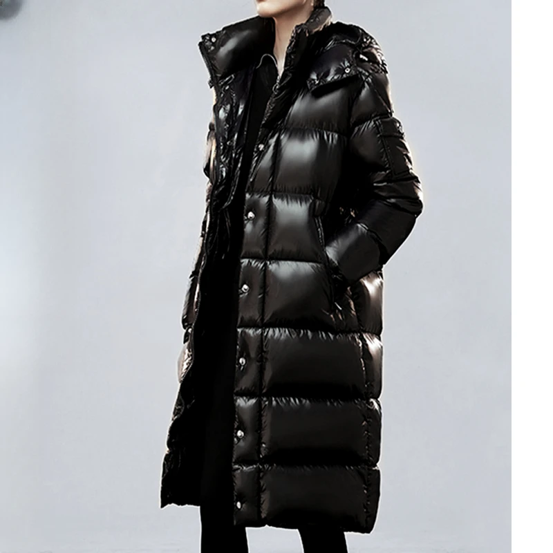 【95%白鹅绒】男女同款长款羽绒服可拆卸连帽款过膝D1930M保暖-BC