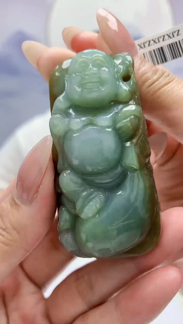 【闪购商品】定制翡翠未镶嵌4812MM-毛货挂件13