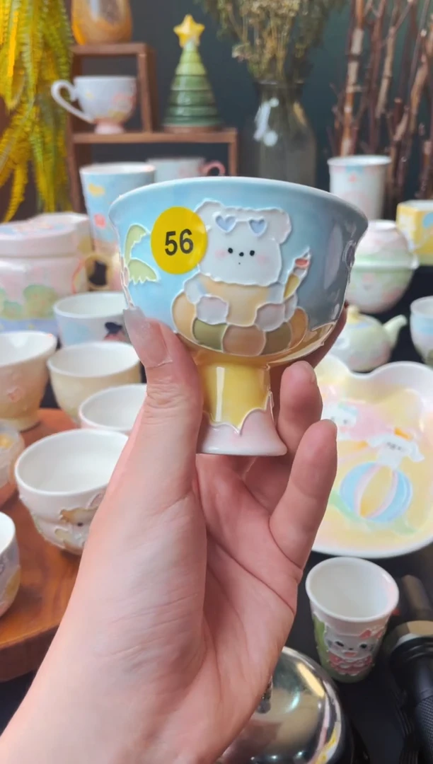 杯纯手绘立体釉陶瓷56