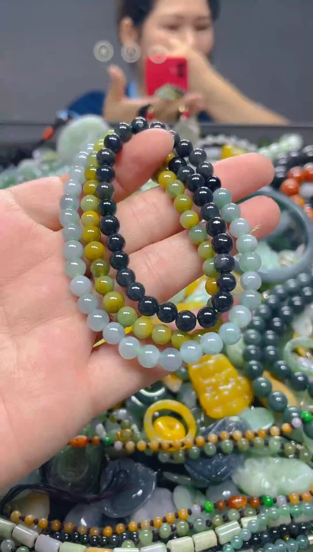 翡翠未镶嵌颈饰5MM/Q翡翠A货,1件也是批发价