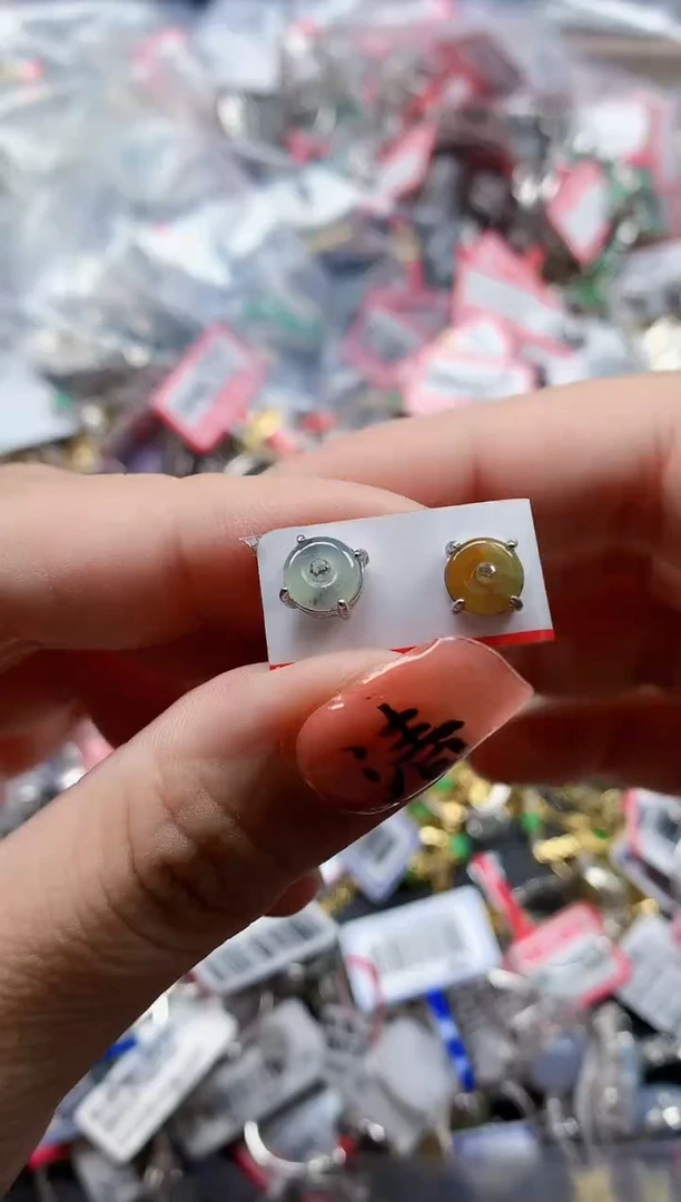 银S925镶嵌戒指翡翠天然A货缅甸翡翠