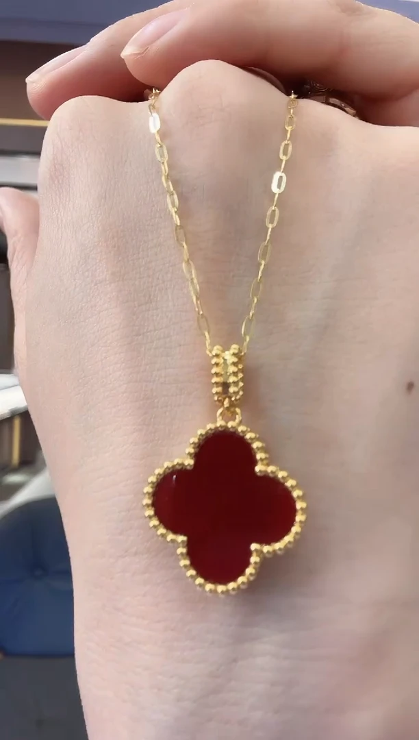 【闪购商品】玛瑙/玉髓项链18K金镶嵌项链