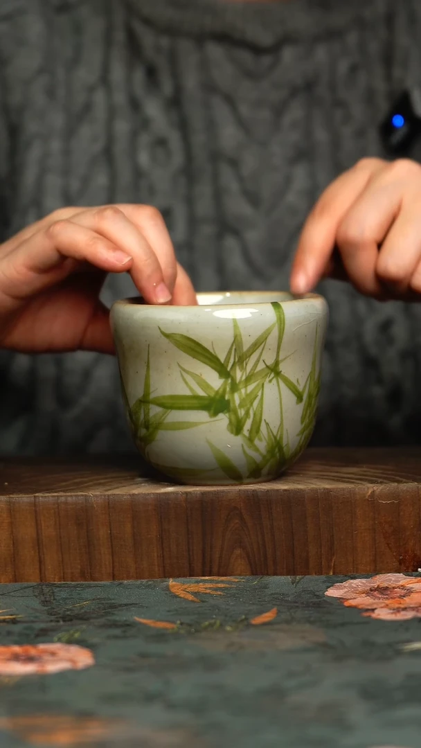 杯釉下彩手工手绘同款陶器