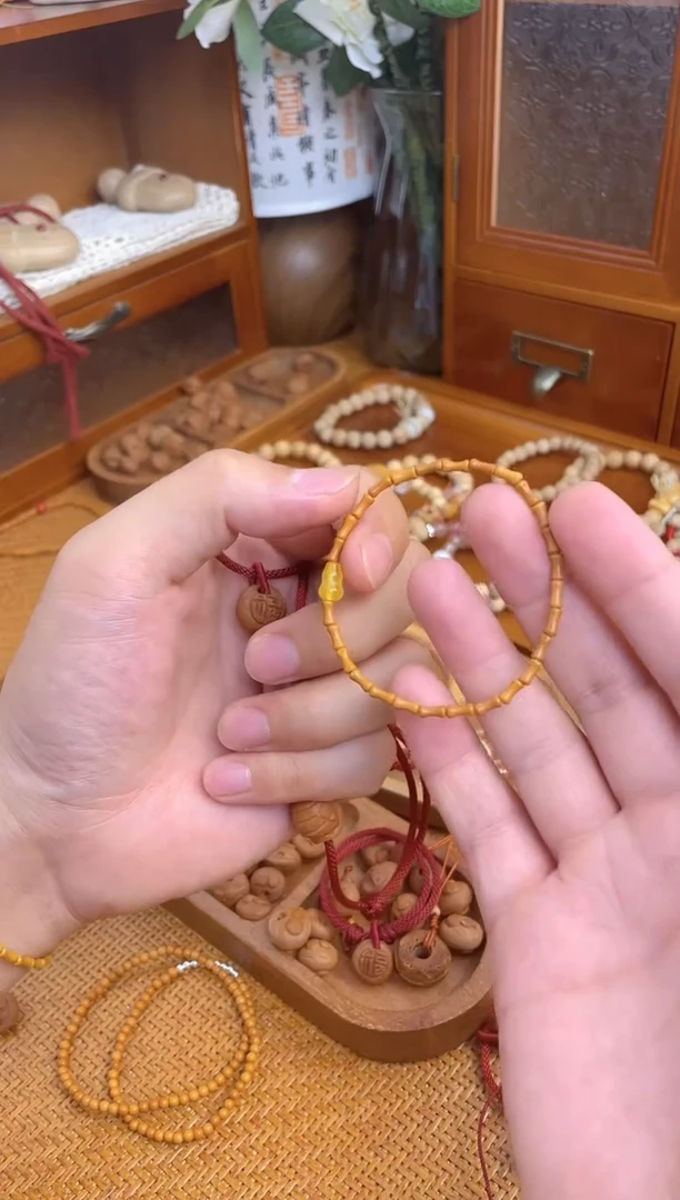 桃核竹节手串一物一拍黄葫芦