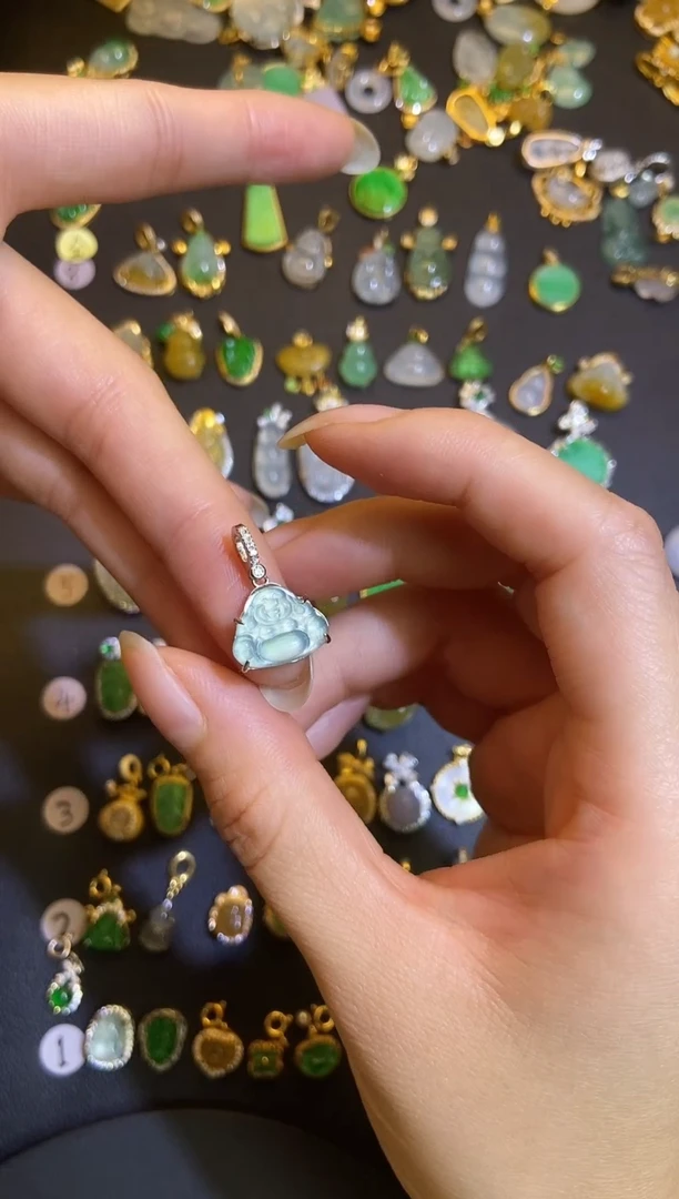 吊坠(不含链)银S925镶嵌翡翠1