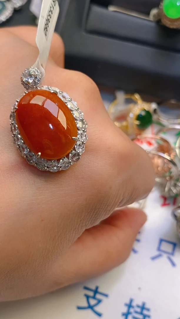 【闪购商品】翡翠耳饰银S925镶嵌天然A货翡翠1