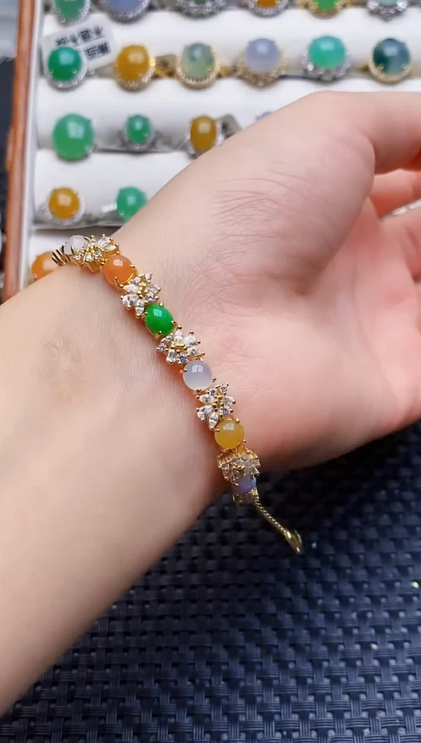 银S925镶嵌戒指翡翠4673