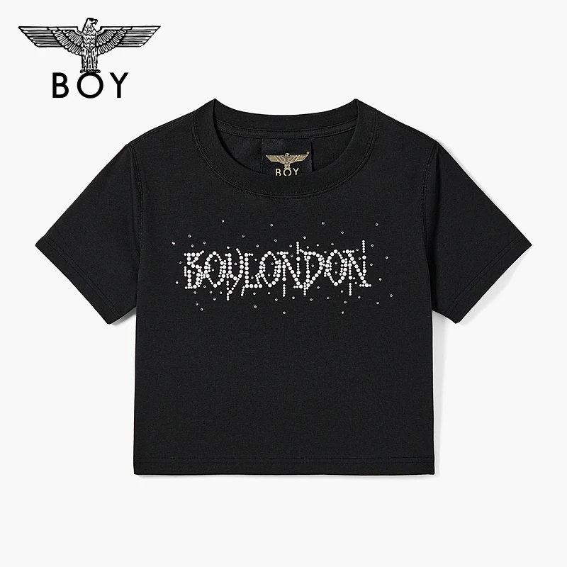 【人鱼之泪】BOYLONDON25新款春夏女款欧若风露腰甜辣短袖T恤W01107